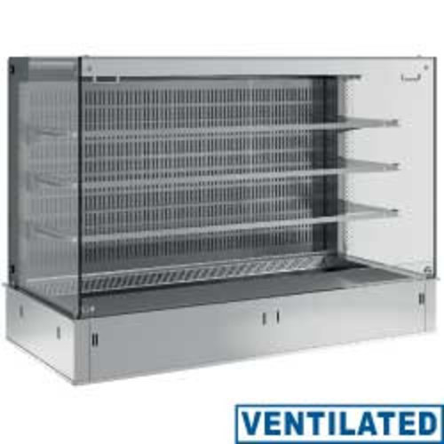 Diamond Wall with top and open "square" display on 3 levels (with curtain), refrigerated, ventilated, 3x GN 1/1 (without hermetic unit) Diamond Wall with top and open "square" display on 3 levels (with curtain), refrigerated, ventilated, 3x GN 1/1 (without hermetic unit)