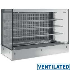 Diamond Refrigerated Rack Rectangular, 4 x 1/1 GN, from -1°C to 7°C without Aggregate, Built-in, Ventilated, with Curtain, Silver