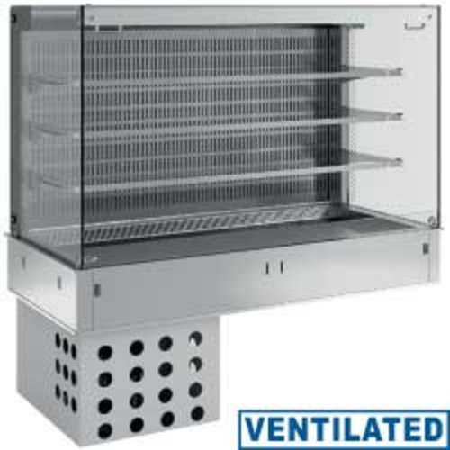 Diamond Wall with top and open "square" display on 3 levels (with curtain), refrigerated, ventilated, 4x GN 1/1 Diamond Wall with top and open "square" display on 3 levels (with curtain), refrigerated, ventilated, 4x GN 1/1