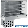 Diamond Refrigerated Rack Rectangular, 5 x 1/1 GN, from -1 ° C to 7 ° C, with an Aggregate, Built-in with simple Glass, Ventilated with Curtain, Silver