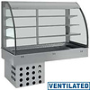 Diamond Refrigerated Display Rectangular, 5 x 1/1 GN, from -1 ° C to 7 ° C, with a Bent Glass, Built-in, with an Aggregate, Ventilated with Curtain, Silver