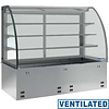 Diamond Refrigerated Display Rectangular, 4 x 1/1 GN, from -1°C to 5°C with Bent Glass, without Aggregate, Built-in, Ventilated, Silver