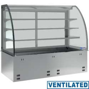 Diamond Refrigerated Display Rectangular, 4 x 1/1 GN, from -1°C to 5°C with Bent Glass, without Aggregate, Built-in, Ventilated, Silver Diamond Refrigerated Display Rectangular, 4 x 1/1 GN, from -1°C to 5°C with Bent Glass, without Aggregate, Built-in, Ventilated, Silver