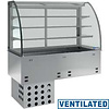 Diamond Refrigerated Display Rectangular, 5 x 1/1 GN, from -1 ° C to 5 ° C, with Bent Glass, Built-in, with an Aggregate, Ventilated, Silver