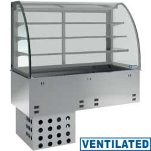 Diamond Refrigerated Display Rectangular, 5 x 1/1 GN, from -1 ° C to 5 ° C, with Bent Glass, Built-in, with an Aggregate, Ventilated, Silver Diamond Refrigerated Display Rectangular, 5 x 1/1 GN, from -1 ° C to 5 ° C, with Bent Glass, Built-in, with an Aggregate, Ventilated, Silver