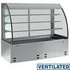 Diamond Refrigerated Display Rectangular, 3 x 1/1 GN, from -1°C to 7°C with Bent Glass, without Aggregate, Built-in, Ventilated with Curtain, Silver