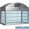 Diamond Refrigerated Display Rectangular, from 4°C to 12°C, Countertop,with Curtain, Ventilated with Curtain, Silver