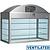 Diamond Refrigerated Display Rectangular, from 4°C to 12°C, Countertop,with Curtain, Ventilated with Curtain, Silver