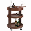 Diamond Round trolley for bottles, 3 levels wood "walnut" Diamond Round trolley for bottles, 3 levels wood "walnut"