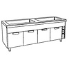 Diamond Floor model Electric Bain Marie, 2-Chamber, 2 x GN 1/1, 8,2 kW