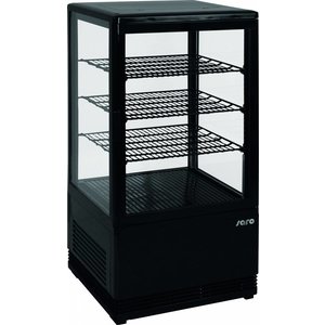 Saro Refrigerated Display Square, 68 L, from 0°C to 12°C, Countertop, Ventilated, Black