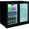 Saro Double Hinged Doors Back Bar Cooler 198 L, from 2 °C to 10 °C, Black