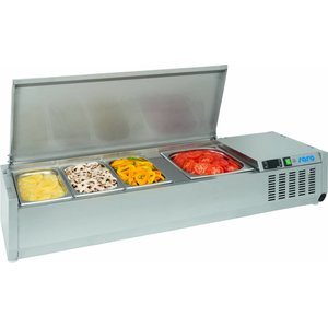 Saro Top unit for storing ingredients 4x 1/3 GN, 150W, from 2 to 8°C with Stainless Steel Lid