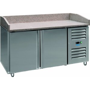 Saro Double Doors Pizza Prep Table, 275 L, Side-Mounted Compressor