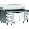 Saro Double Doors Pizza Prep Table with 7 drawers, 428 L, Side-Mounted Compressor Saro Double Doors Pizza Prep Table with 7 drawers, 428 L, Side-Mounted Compressor
