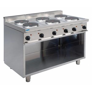 Saro Electric Cooker with 6 Round Hot Plates ø 220 mm and Open Cupboard, 15,6 kW Saro Electric Cooker with 6 Round Hot Plates ø 220 mm and Open Cupboard, 15,6 kW