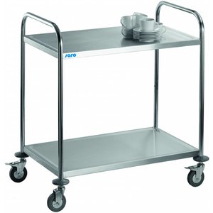 Saro Stainless Steel 2 Tier Service Trolley 940 x 860 x 540 mm