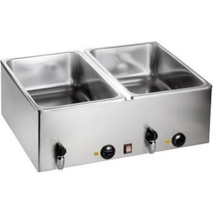 Saro Countertop Electric Bain Marie, 2-Chamber with Drain Tap, 2 x GN 1/1, 2 x 1 kW Saro Countertop Electric Bain Marie, 2-Chamber with Drain Tap, 2 x GN 1/1, 2 x 1 kW