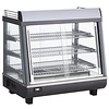 Saro Countertop Heating Display 96 L, 3-Level, 1,50 kW, from 30 to 90 °C, with Slanted Glass, Silver