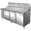 Saro Tripple Doors Pizza Prep Table, 725 L, 11 x GN 1/3 Side-Mounted Compressor