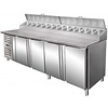 Saro Four Doors Pizza Prep Table, 943 L, 14 x GN 1/3 Side-Mounted Compressor