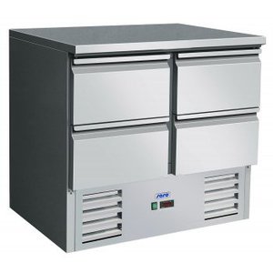 Saro Refrigerated Table with 4 Drawers, GN 1/2, GN 1/2, from 2 °C to 8 °C, Bottom-Mounted Compressor