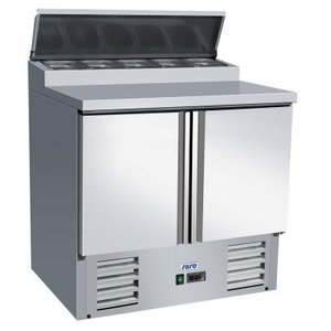 Saro 2-doors Salad Prep Table 5x 1/6 GN with Top Unit, , 2 °C to 8 °C, Bottom-Mounted Compressor Saro 2-doors Salad Prep Table 5x 1/6 GN with Top Unit, , 2 °C to 8 °C, Bottom-Mounted Compressor