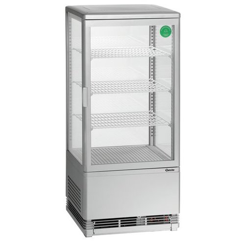 Bartscher Witryna chłodnicza kwadratowa, 78 L, od 2°C do 12°C, nastawna, srebrna Bartscher Witryna chłodnicza kwadratowa, 78 L, od 2°C do 12°C, nastawna, srebrna