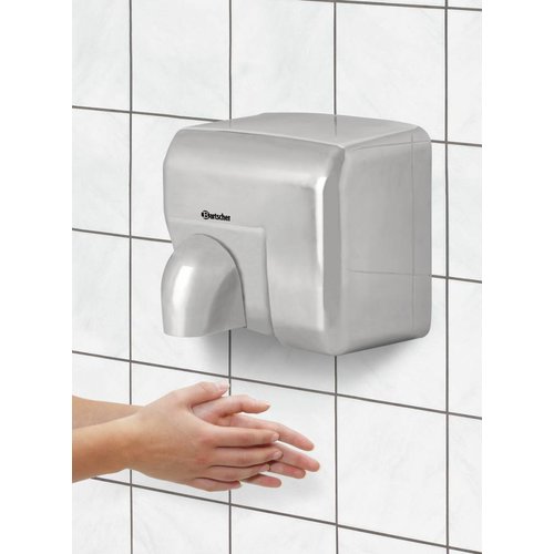 Bartscher Automatic Hand Dryer 2,3 kW, Silver with Revolving Nozzle Bartscher Automatic Hand Dryer 2,3 kW, Silver with Revolving Nozzle