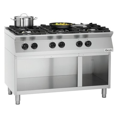 Bartscher Gas Cooker with 6 Burners on an Open Base dzielonej, 28,5 kW Bartscher Gas Cooker with 6 Burners on an Open Base dzielonej, 28,5 kW