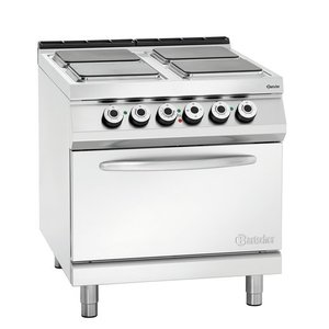 Bartscher Electric Cooker with 4 Hot Plates and Electric Convection Oven GN 2/1, 21,6 kW