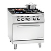 Bartscher Gas Cooker with 4 Burners and Gas Oven GN 2/1, 32,5 kW