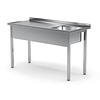 XXLselect Table with one sink, right - screwed, with dimensions 1000x600x (H) 850 mm