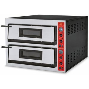 GGF Piec do pizzy 2-komorowy elektryczny 18 kW, 12x Ø 36 cm, 230 V, rustykalny GGF Piec do pizzy 2-komorowy elektryczny 18 kW, 12x Ø 36 cm, 230 V, rustykalny