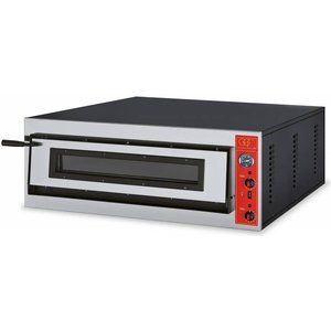 GGF Piec do pizzy 1-komorowy elektryczny 9,8 kW, 9 x Ø 30 cm, 400 V, rustykalny