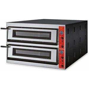 GGF Piec do pizzy 2-komorowy elektryczny 25,6 kW, 24 x Ø 30 cm, 400 V, rustykalny GGF Piec do pizzy 2-komorowy elektryczny 25,6 kW, 24 x Ø 30 cm, 400 V, rustykalny