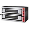 GGF Piec do pizzy 2-komorowy elektryczny 18 kW, 12 x Ø 36 cm, 400 V, rustykalny