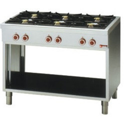 Diamond Gas Cooker with 6 Burners on an Open Base, 26485 kcal / h Diamond Gas Cooker with 6 Burners on an Open Base, 26485 kcal / h