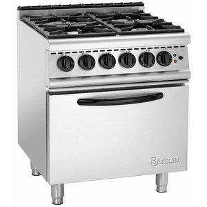 Bartscher Gas Cooker with 4 Burners and Electric Oven GN 1/1, 24,1 kW