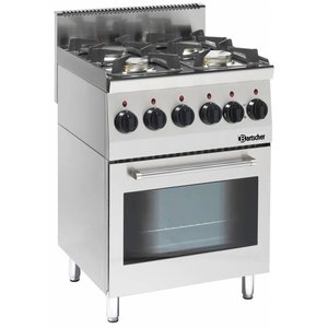 Bartscher Gas Cooker with 4 Burners and Gas Oven, 58 L, 19 kW Bartscher Gas Cooker with 4 Burners and Gas Oven, 58 L, 19 kW