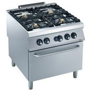 Diamond Kuchnia gazowa z 4 palnikami i piekarnikiem gazowym GN 2/1, 31390 kcal / h Diamond Kuchnia gazowa z 4 palnikami i piekarnikiem gazowym GN 2/1, 31390 kcal / h