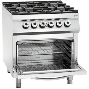 Bartscher Gas Cooker with 4 Burners and Electric Oven GN 2/1, 30,1 kW Bartscher Gas Cooker with 4 Burners and Electric Oven GN 2/1, 30,1 kW