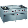 Diamond Gas Cooker with 4 Burners and Cooking Hob, Two Gas Oven GN 2/1, 42140 kcal / h