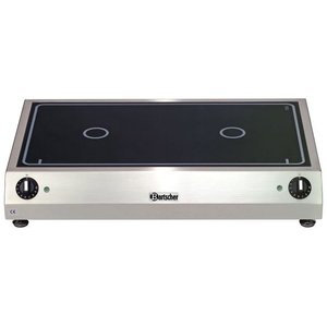 Bartscher Countertop Electric Hob with 2 Hot Zones obok siebie, 6 kW Bartscher Countertop Electric Hob with 2 Hot Zones obok siebie, 6 kW
