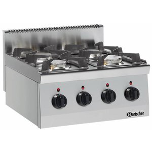 Bartscher Countertop Gas Cooker with 4 Burners, 19 kW Bartscher Countertop Gas Cooker with 4 Burners, 19 kW