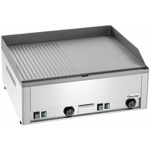 Bartscher Elektryczna płyta grillowa gładka/ryflowana, 2 strefy grzewcze, 6 kW, 400V, nastawna Bartscher Elektryczna płyta grillowa gładka/ryflowana, 2 strefy grzewcze, 6 kW, 400V, nastawna