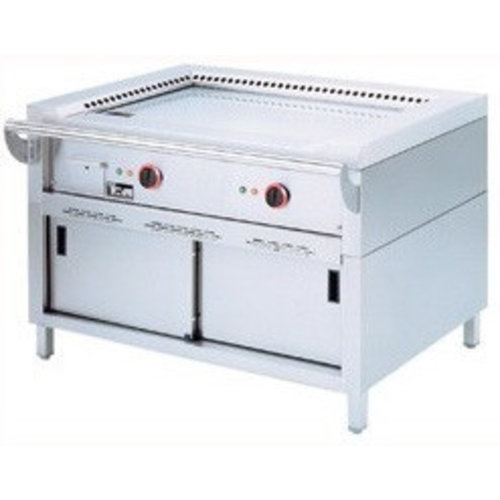 Diamond Elektryczny grill teppanyaki 2 strefy grzewcze, 11,7 kW, 400-230V na podstawie z szafką Diamond Elektryczny grill teppanyaki 2 strefy grzewcze, 11,7 kW, 400-230V na podstawie z szafką