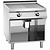 Bartscher Electric Griddle 755 x 760 mm, Smooth/Ribbed, 2 Heating Zones, 15 kW, 400V on Half-Open Base
