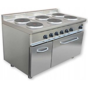 Saro Electric Cooker with 6 Cooking Plates, CupBoard and Electric Oven GN 2/1, 120 L, 20,7 kW Saro Electric Cooker with 6 Cooking Plates, CupBoard and Electric Oven GN 2/1, 120 L, 20,7 kW