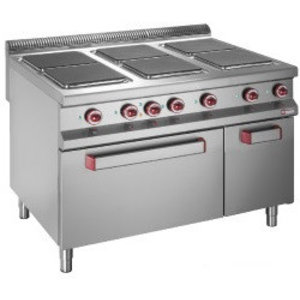 Diamond Electric Cooker with 6 Cooking Plates, CupBoard and Electric Oven GN 2/1, 26 kW